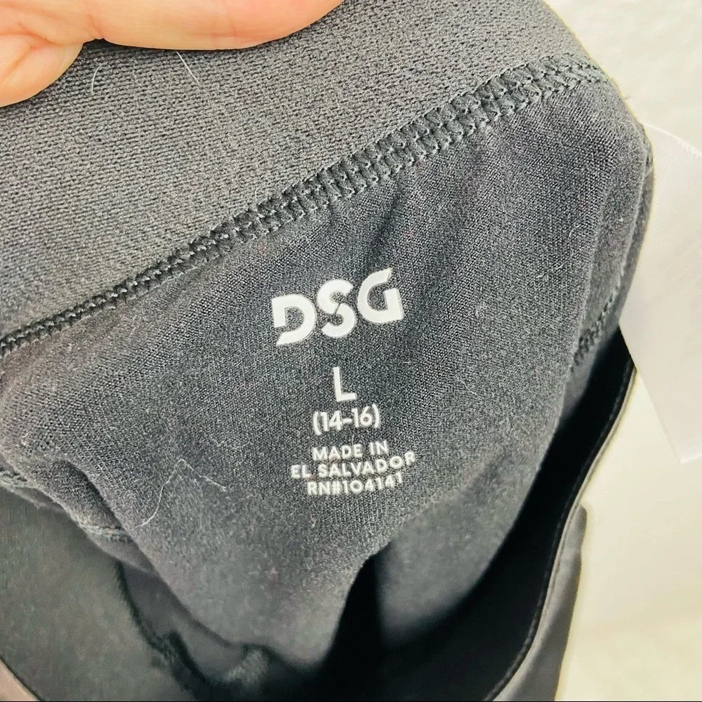 DSG black stretchy spandex girls leggings size large 14/16